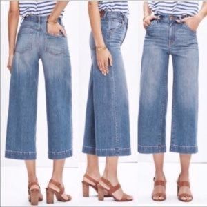NWT Madewell Light Blue Wide Leg Cropped Jeans